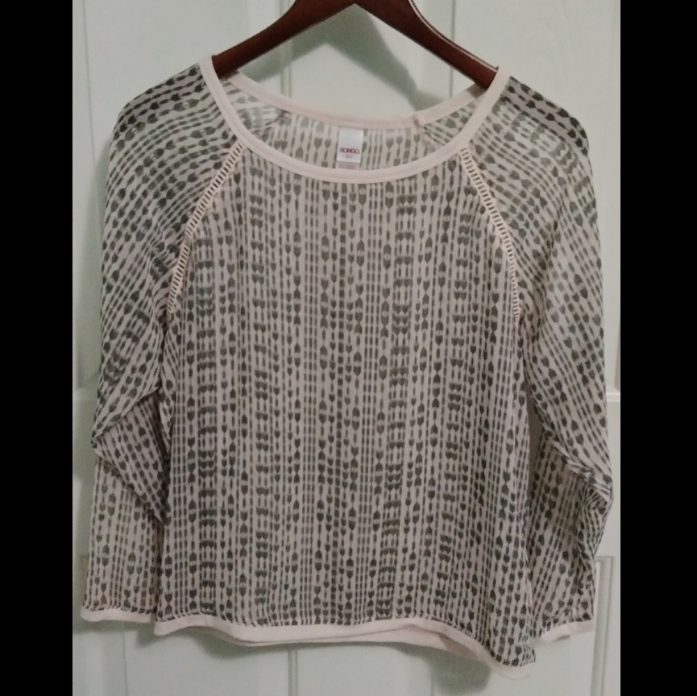 Grey and cream blouse